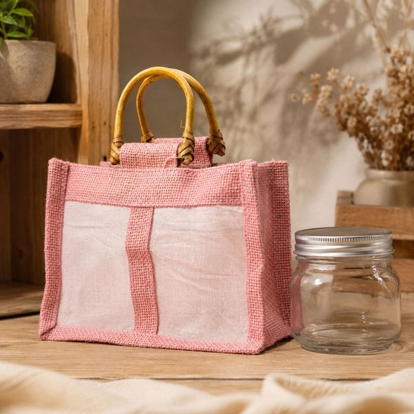 Pure Jute and Cotton Window Gift Bags