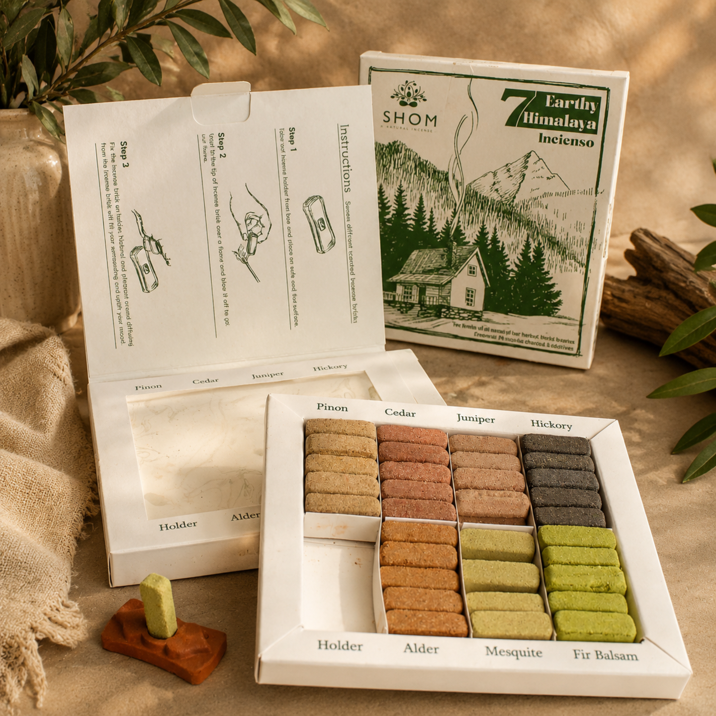 Natural Incense Smudge Bricks Set