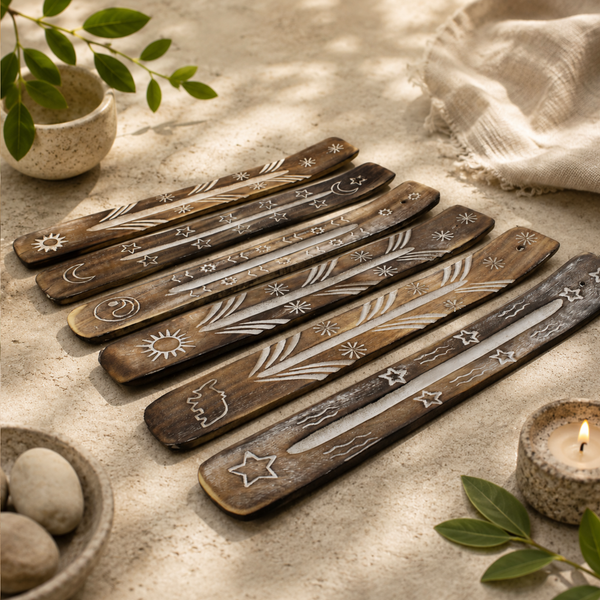 White Washed Incense Holders