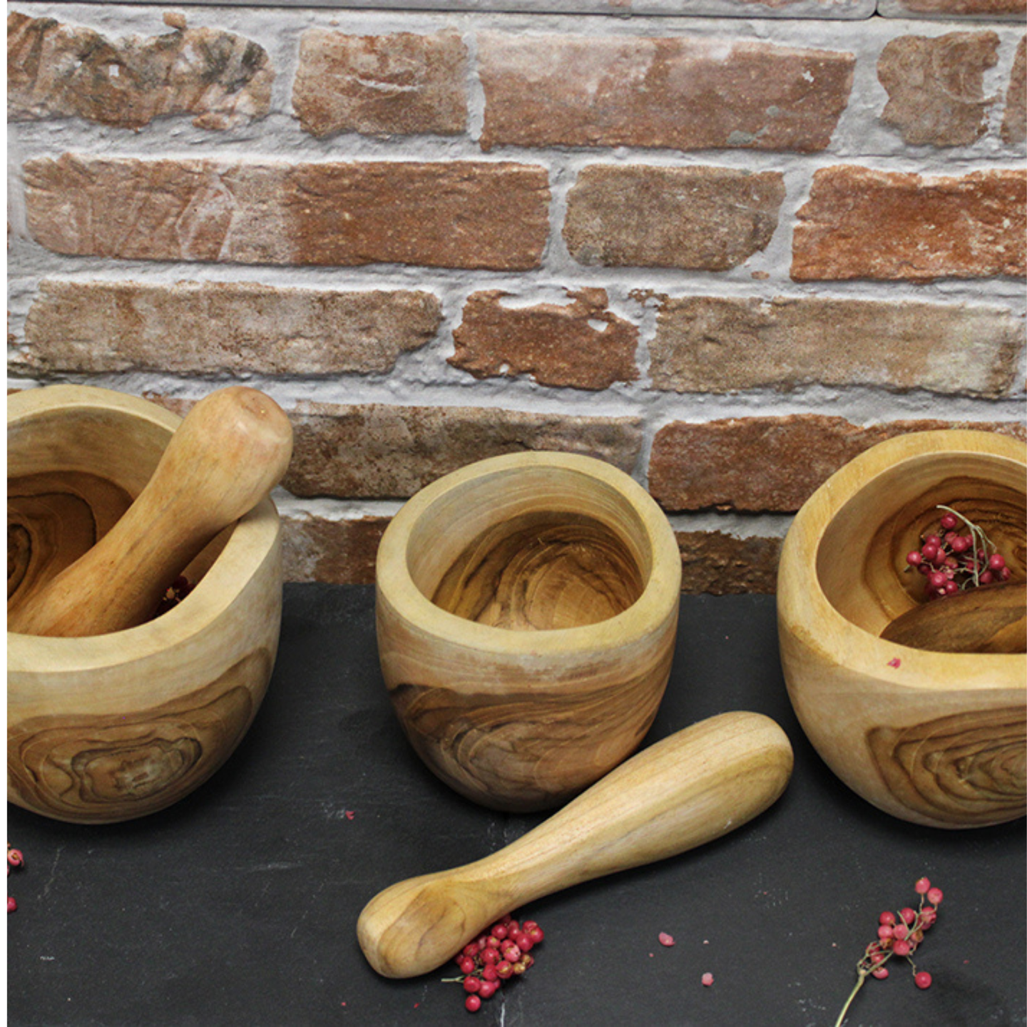 Ergo Teak Pestal & Morter