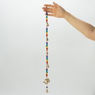 Indian Chimes - Brass OM with Chakra Beads String Bells - 53cm