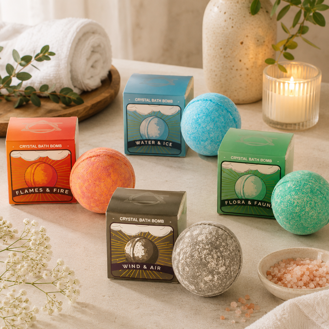 Elemental Crystal Bath Bombs