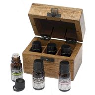 Set of 6 Lavender Essential Oils in Wooden Box