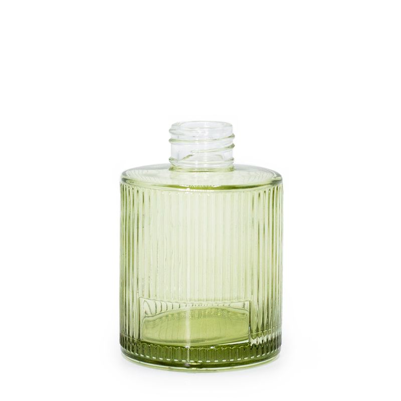 150ml Ribbed Round Reed Diffuser Bottle (28mm Neck) - Smoky Green