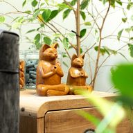 Wooden Carved Incense Burners - Lrg Yoga Cat