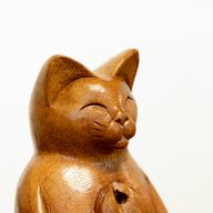 Wooden Carved Incense Burners - Lrg Yoga Cat