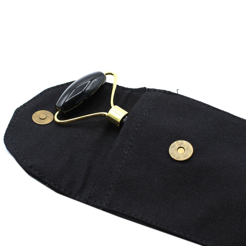 Gemstone Face Roller - Black Obsidian with Pouch