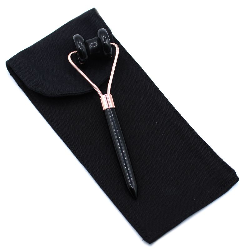 Gemstone Jawline Roller - Black Obsidian with Pouch