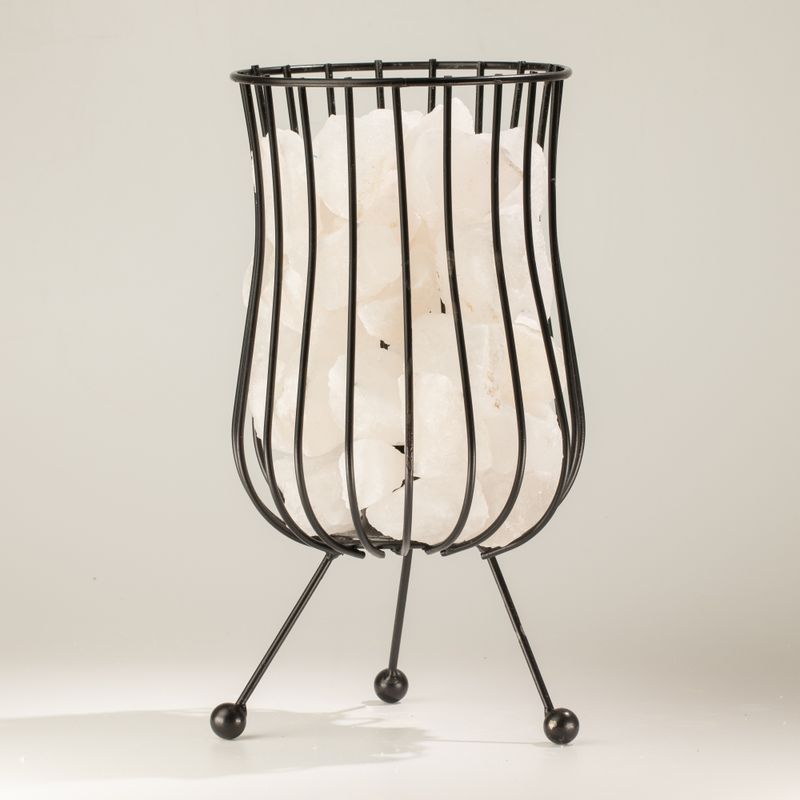 Tall Salt Rock Brazier - White Salt Chunks