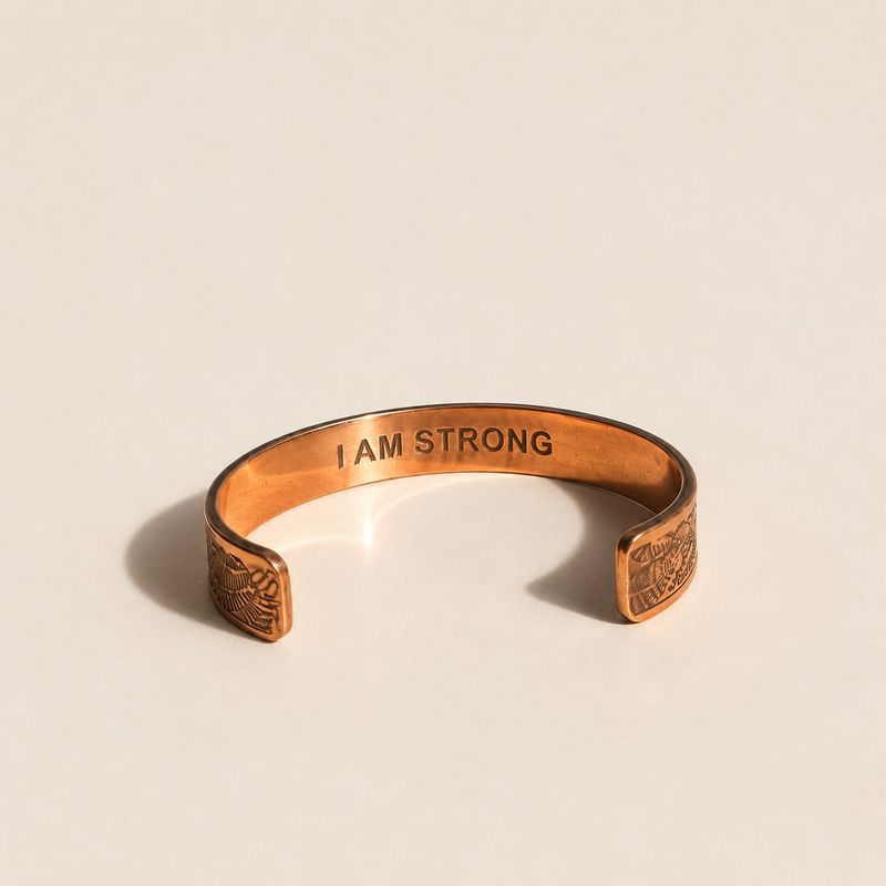 Solid Copper Bracelets with Affirmations Engravings (assorted)