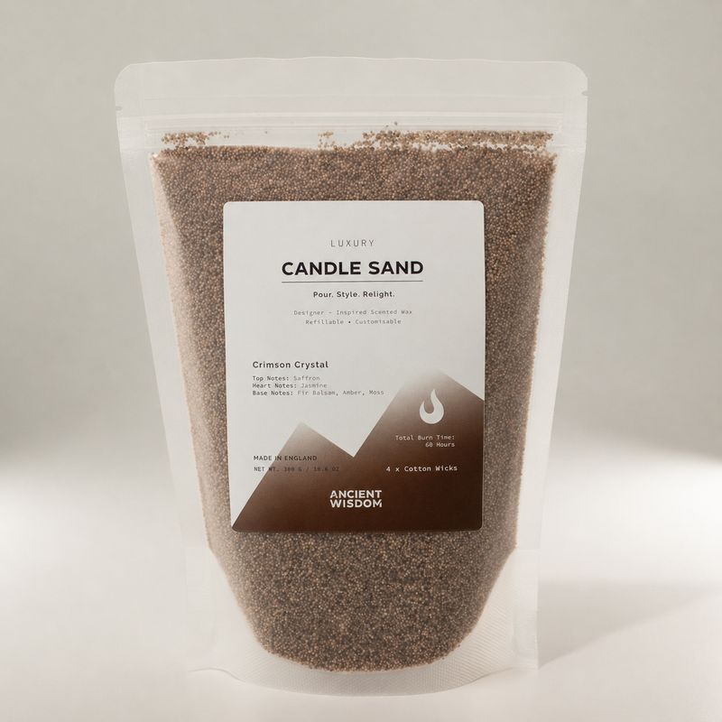 Fragranced Candle Sand - Mocha Brown - Crimson Crystal - 300g