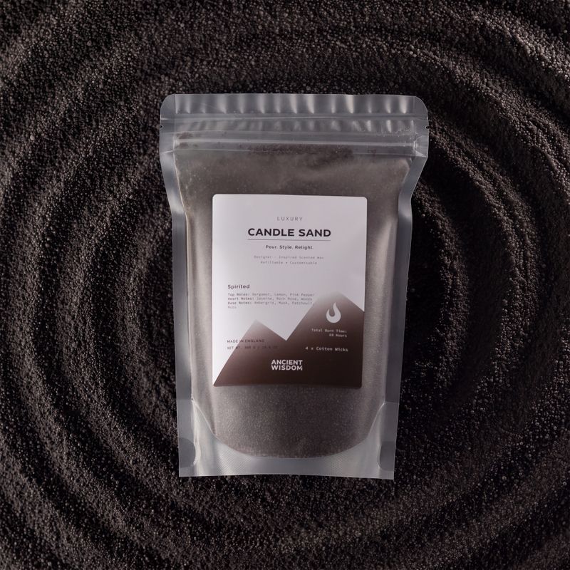 Fragranced Candle Sand - Black - Spirited - 300g