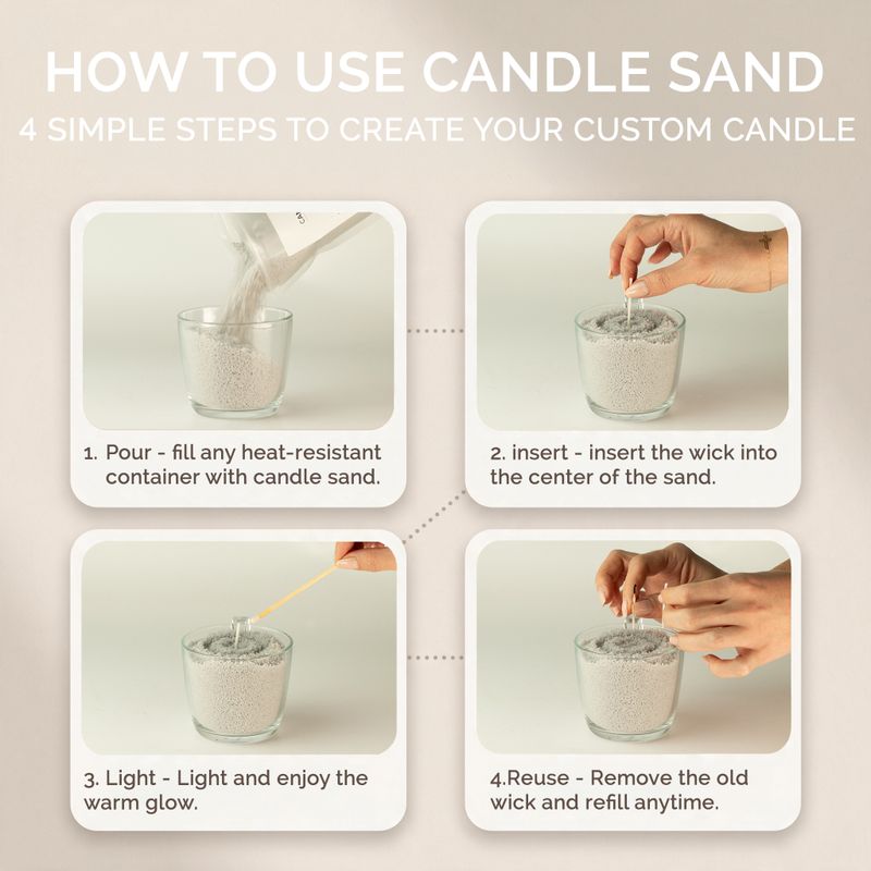 Unscented Candle Sand - White - 300g