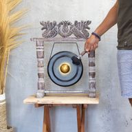 Small Healing Gong in Stand - 25cm - Black