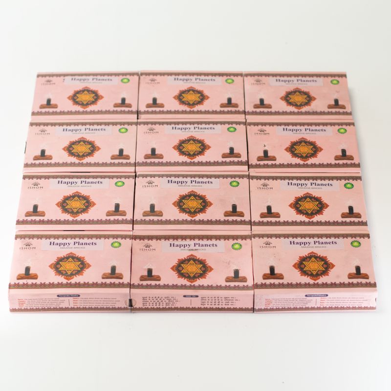 Pack of 104 Natural Incense Smudge Bricks and Burner - Happy Planets - Ritual Bricks