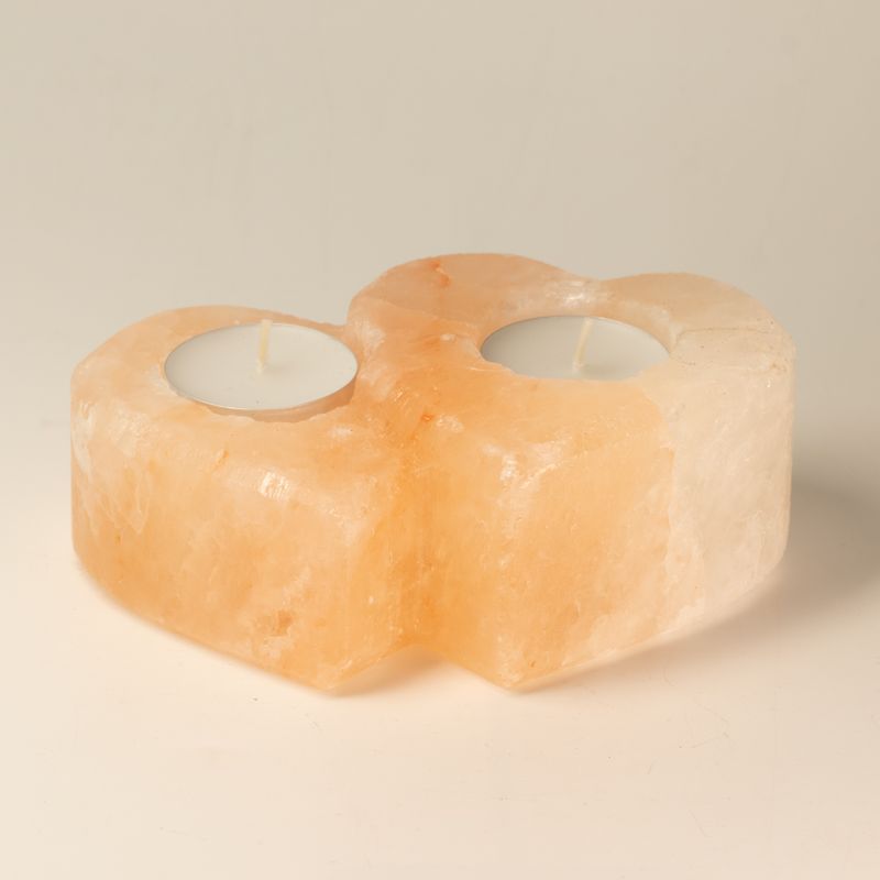 Double Heart Salt Candle Holder 1Kg