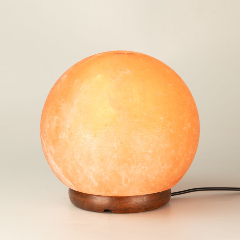Salt Lamp Ball - Big Wooden Base 3-4kg