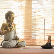 Red & Gold Buddha - Extra Large 30cm - Abhaya Mudra (No Fear)