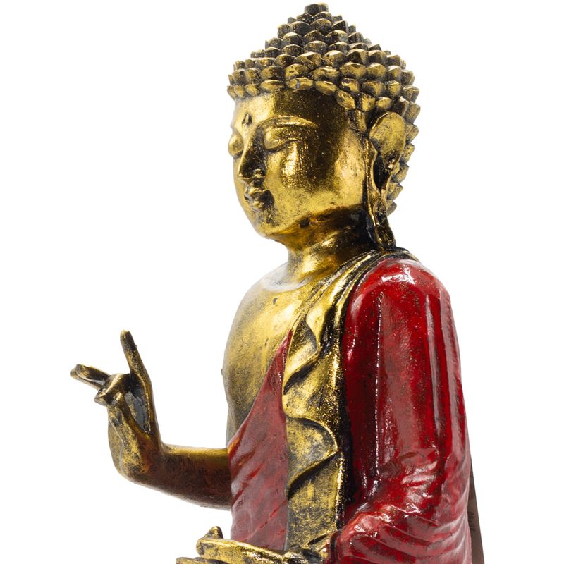 Red & Gold Buddha - Extra Large 30cm - Abhaya Mudra (No Fear)