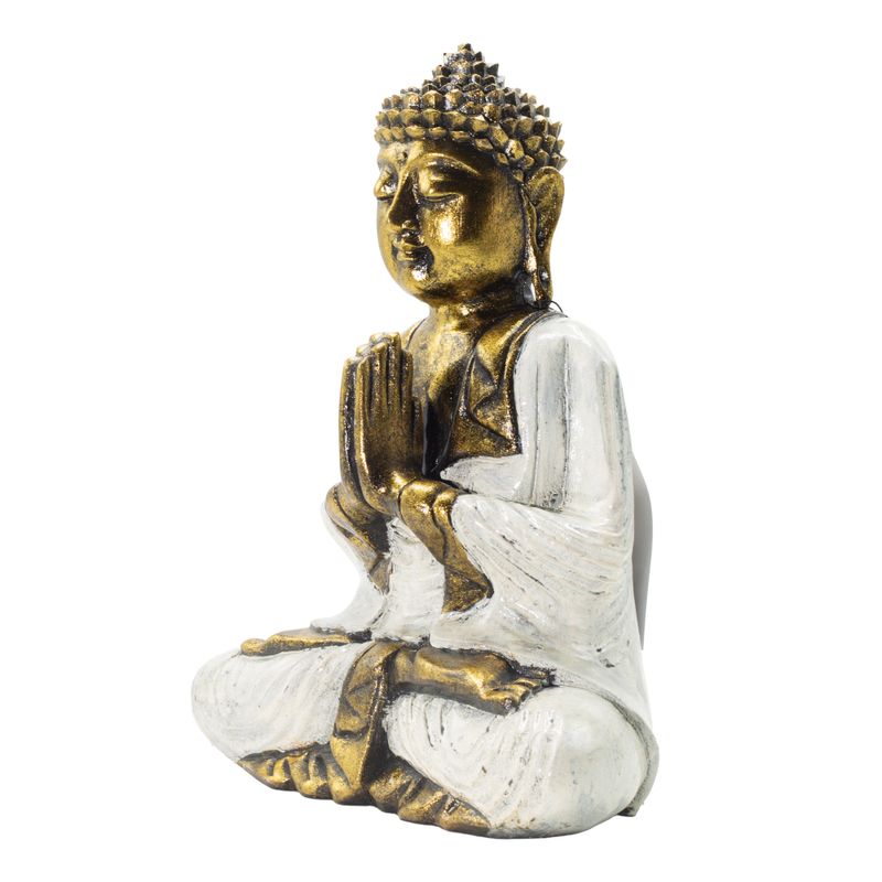 White & Gold Buddha - Extra Large 30cm - Namaste (Welcome)
