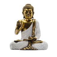 White & Gold Buddha - Extra Large 40cm  - Abhaya Mudra (No Fear)