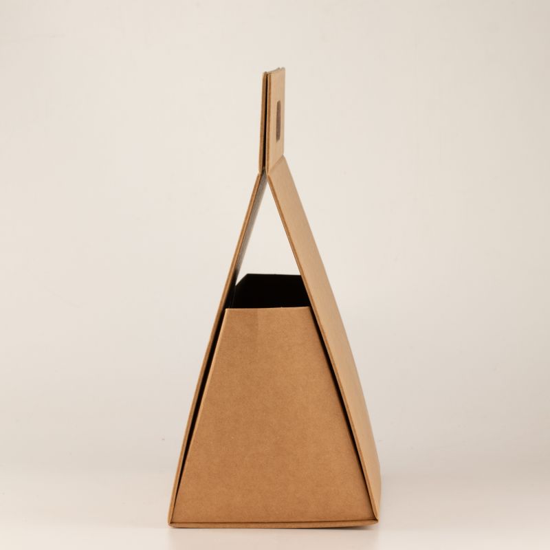 Flat Pack Gift Box - Lrg Hand Box (28x12.5x26cm) - Brown Craft
