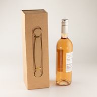 Flat Pack Gift Box - Wine Box Shape  (33.5x10x10.5cm) - Brown Craft