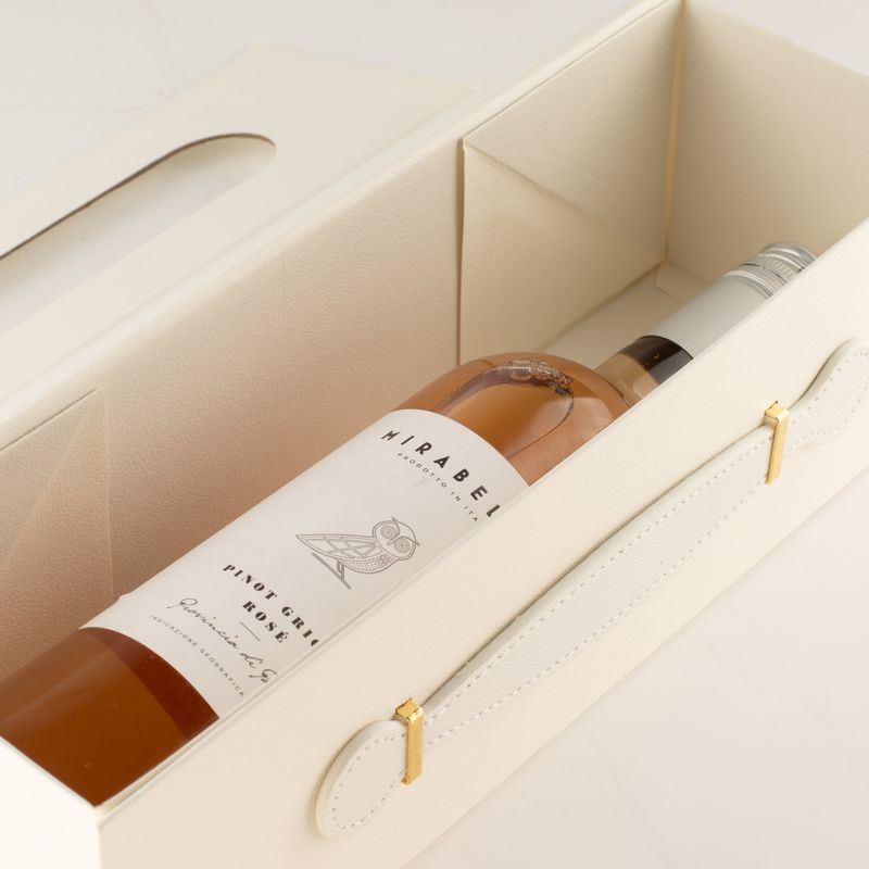 Flat Pack Gift Box - Wine Box Shape  (33.5x10x10.5cm) - White