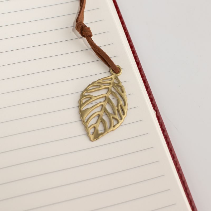 Intention Note Book - LCD Wipe Screen - Red Leather Effect - Brass Leaf - 80 Leafs