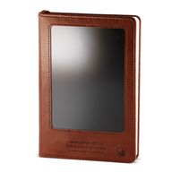 Intention Note Book - LCD Wipe Screen - Brown Leather Effect - Brass Leaf - 80 Leafs