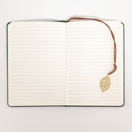 Intention Note Book - LCD Wipe Screen - Green Leather Effect - Brass Leaf - 80 Leafs