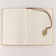 Intention Note Book - LCD Wipe Screen - Cork Leather Effect - Brass Leaf - 80 Leafs