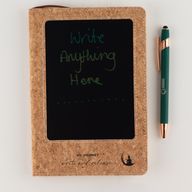 Intention Note Book - LCD Wipe Screen - Cork Leather Effect - Brass Leaf - 80 Leafs