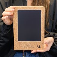 A5 Intention Note Book - LCD Wipe Screen - Brown Leather Effect - 80 Leafs