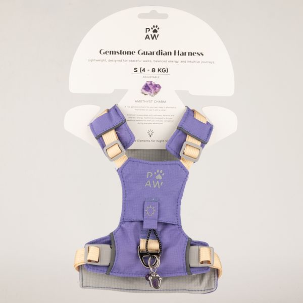 PAW Dog Guardian Harness with Amethyst Charm - (4-8kg)
