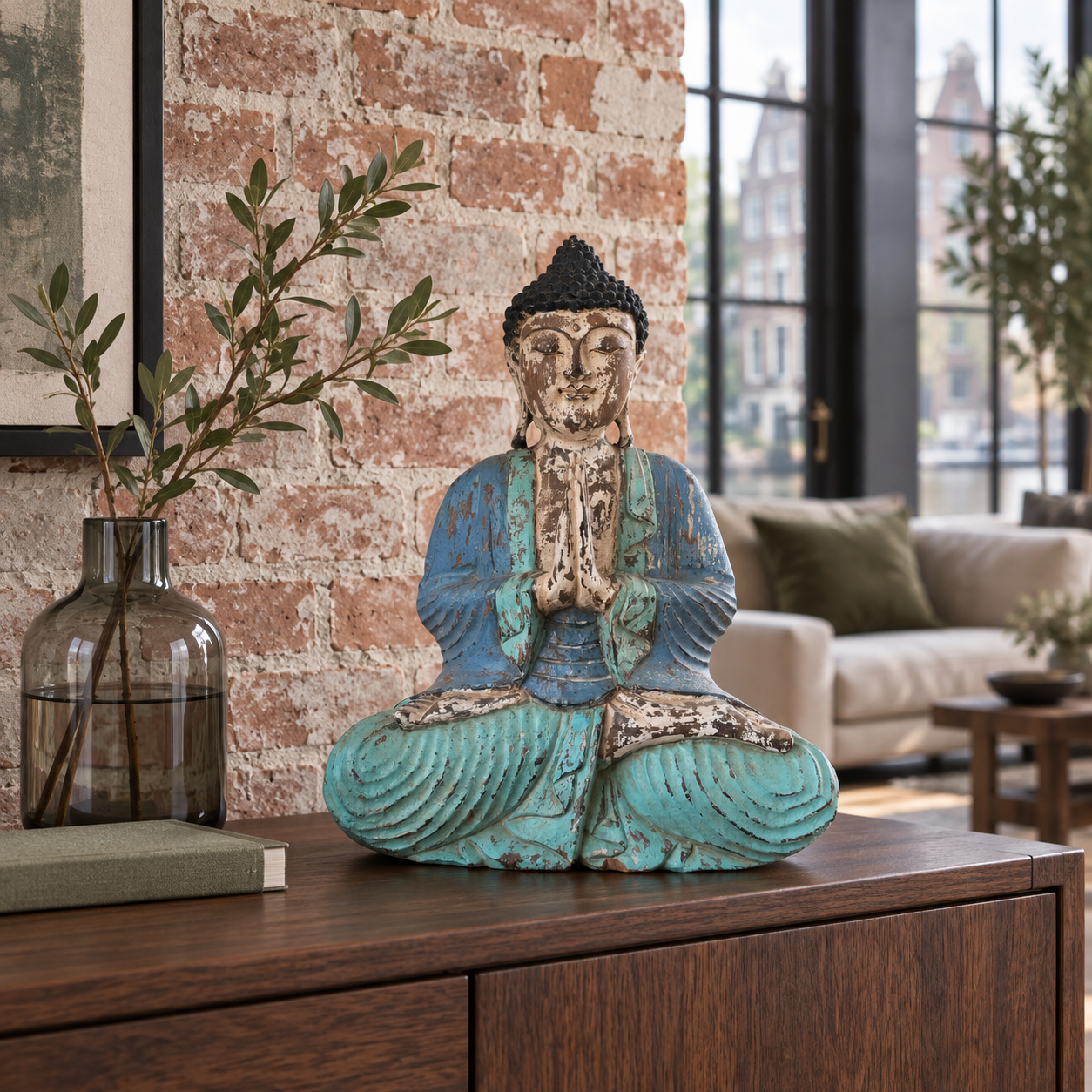 Vintage Hand Carved Buddha Statues