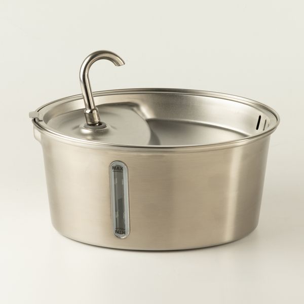 PAW Electric Water Fountain 2.5 Litre - USB - Stainless Steal
