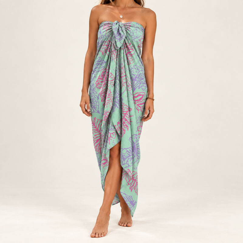 Bali Block Print Sarong - Tropical