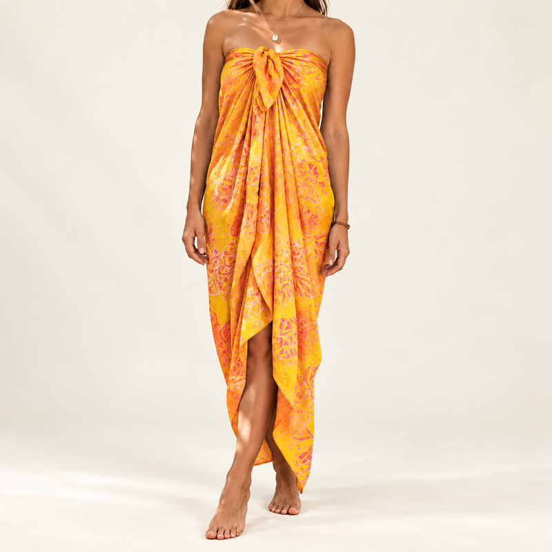 Bali Block Print Sarong - Tropical