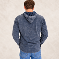 Small Stone Washed Hoody Shirt Kangaroo Pocket - Dusty Lavender