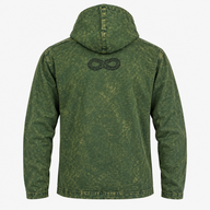 Small Stone Washed Hoody Shirt Kangaroo Pocket - Vintage Teal