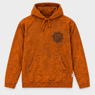 Small Stone Washed Hoody Shirt Kangaroo Pocket - Burnt Orange