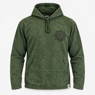 Small Stone Washed Hoody Shirt Kangaroo Pocket - Vintage Teal