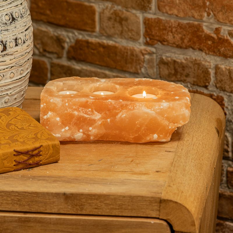 Natural Salt Candle Holder - 3 holes