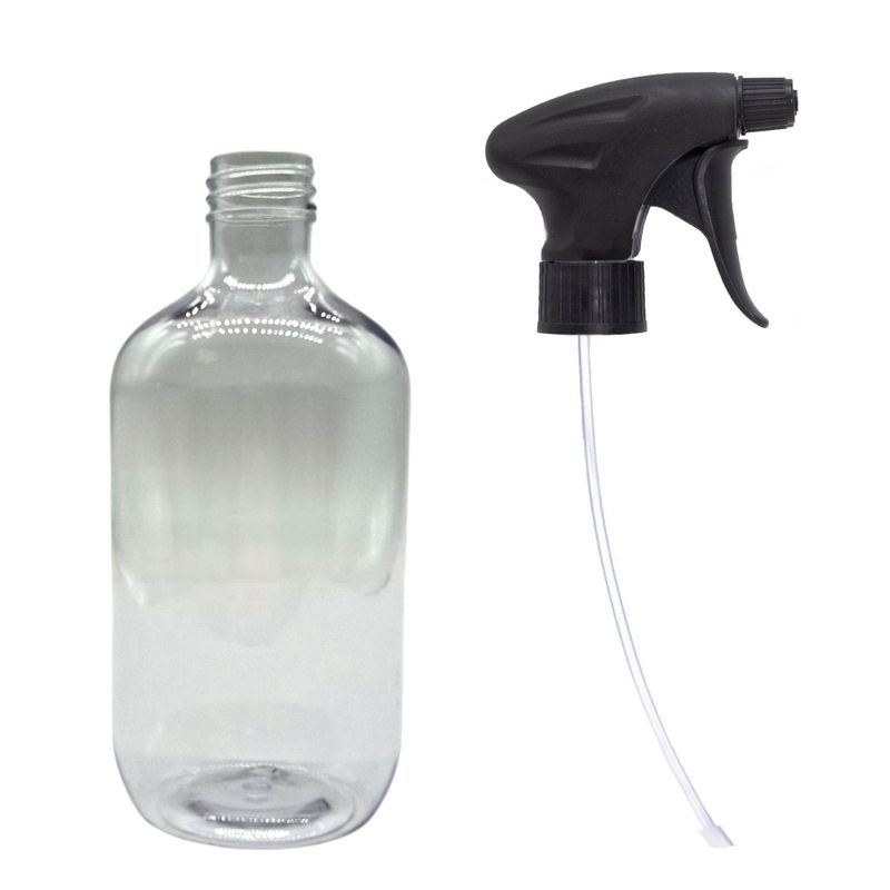 500ml Clear Plastic Boston Bottle with Spray Cap 28mm