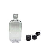 250ml Clear Plastic Boston Bottlewith Flip Top Cap 28mm