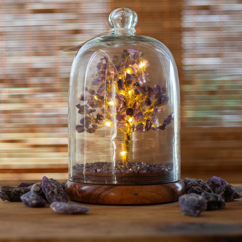 Gemstone Dome Garden - Amythist & LED lights - 200 chipstones