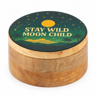 Round Enamelled Box  - Stay Wild Moon Child