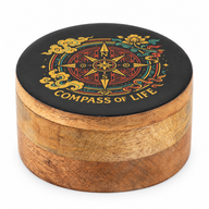 Round Enamelled Box  - Compass of Life