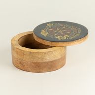 Round Enamelled Box  - Compass of Life